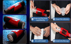 Dark Knight Aircraft Cup Men's Fully Automatic Telescopic Rotating Intelligent Pronunciation Silicone See-through Window Adult Supplies