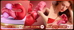 Vibrator Adult Sex Toys for Women - 4 in 1 Tongue Thrusting Vibrators Dildo Rose Sex Toys with 10 Licking Clitoral & 10 Vibration Mode, G Spot Clit Stimulator Pleasure Tools for Female Couples Games