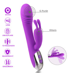 Hot Selling Sex Toys Online Shop 16 Mode Vibration Dual Head Stimulator G Spot Dildo Sex Rabbit Vibrator for Women