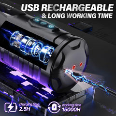 Dark Knight Aircraft Cup Men's Fully Automatic Telescopic Rotating Intelligent Pronunciation Silicone See-through Window Adult Supplies