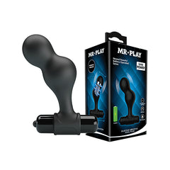 Silicone Anal Vibro Plug - Black