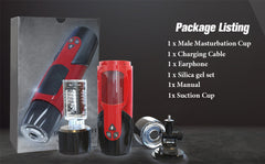 Dark Knight Aircraft Cup Men's Fully Automatic Telescopic Rotating Intelligent Pronunciation Silicone See-through Window Adult Supplies